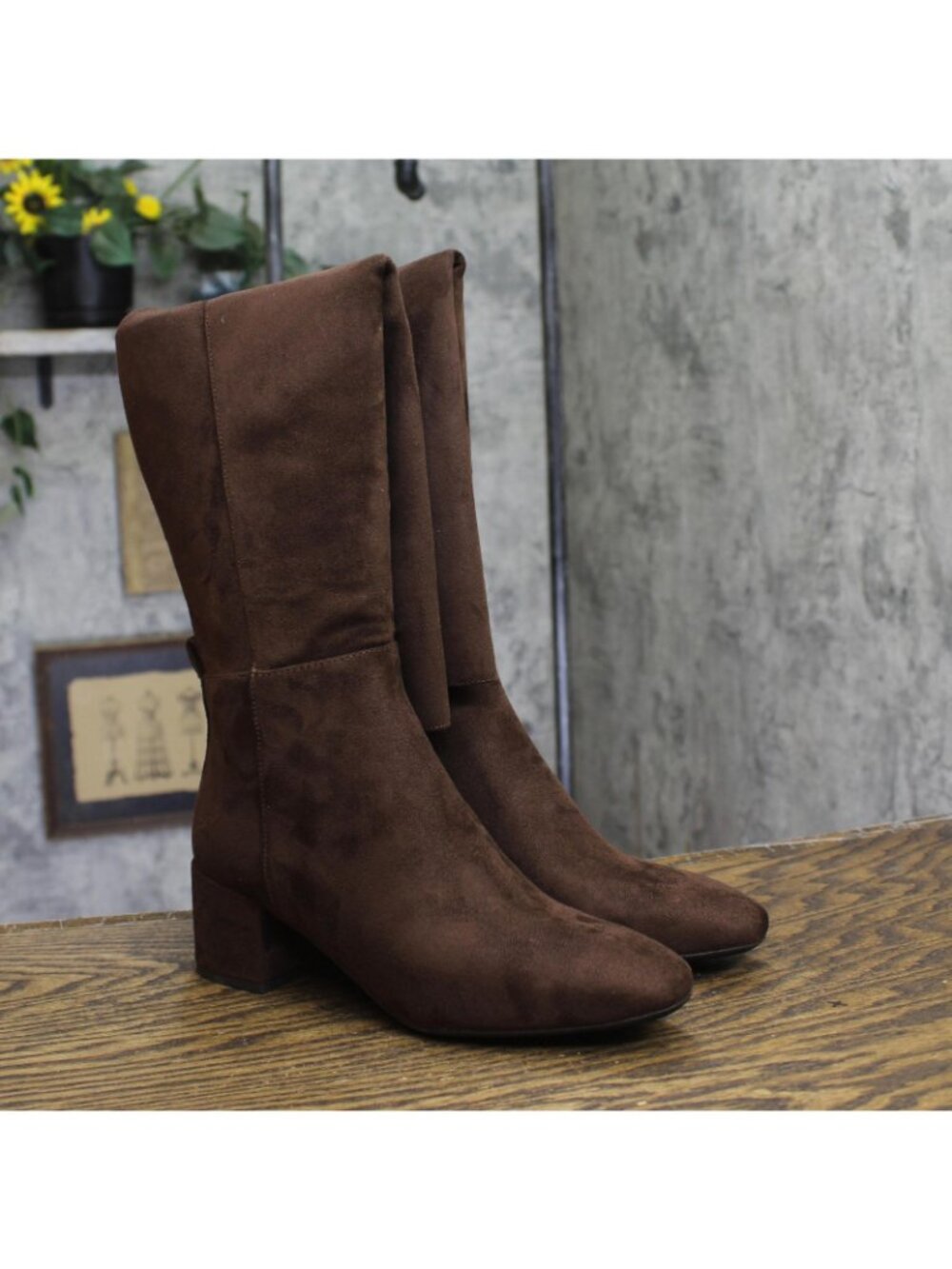 NWT Michael Michael Kors Braden Over-the-Knee Block Heel Boots Mocha Brown 5.5M - Picture 3 of 11